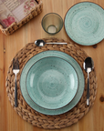 18-Piece Dinnerware Set - Aqua Blue - Lua - Versa