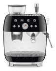 "50's Style" Manual Espresso Machine with Integrated Grinder - 2.4 L - Black - EGF03BLEU - Smeg
