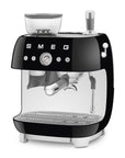 "50's Style" Manual Espresso Machine with Integrated Grinder - 2.4 L - Black - EGF03BLEU - Smeg