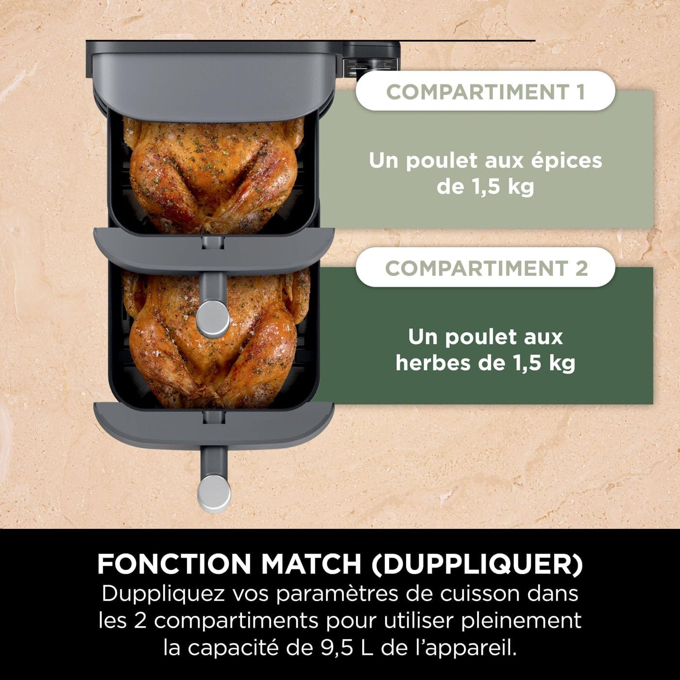 Double Stack XL Air Fryer - 9.5 L - Gray - SL400EU - Ninja