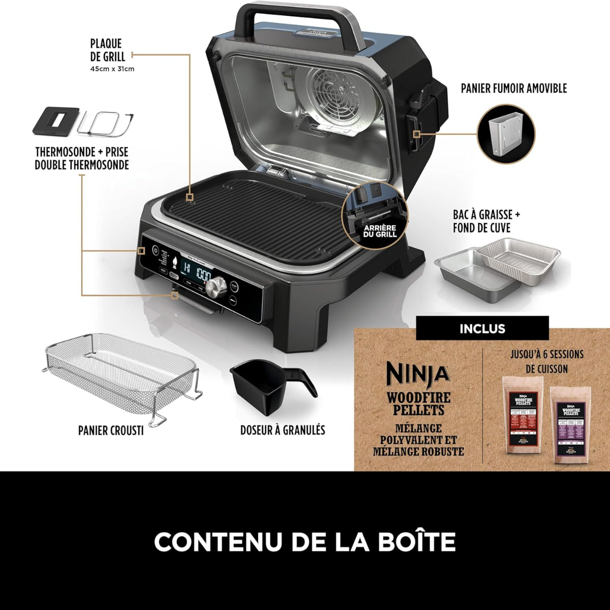 Woodfire Pro Connect™ XL Outdoor Grill &amp; Smoker - OG901EU - Ninja
