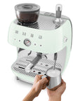 "50's Style" Manual Espresso Machine with Grinder - Pastel Green - EGF03PGEU - Smeg